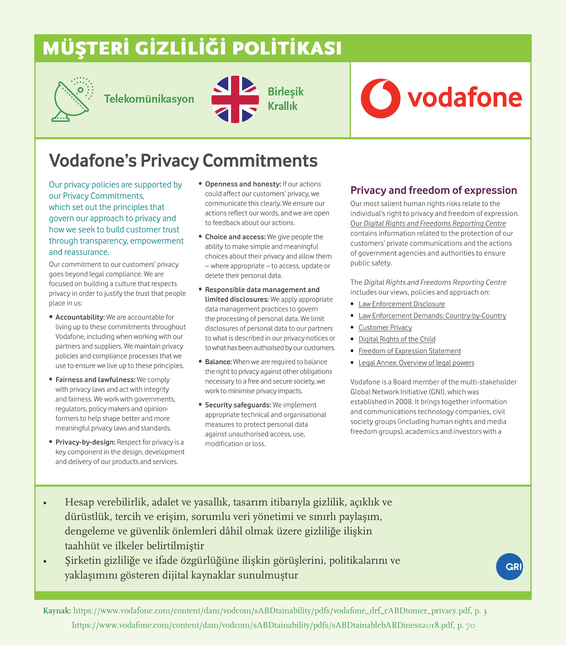 Müşteri Gizliliği Politikası: Vodafone